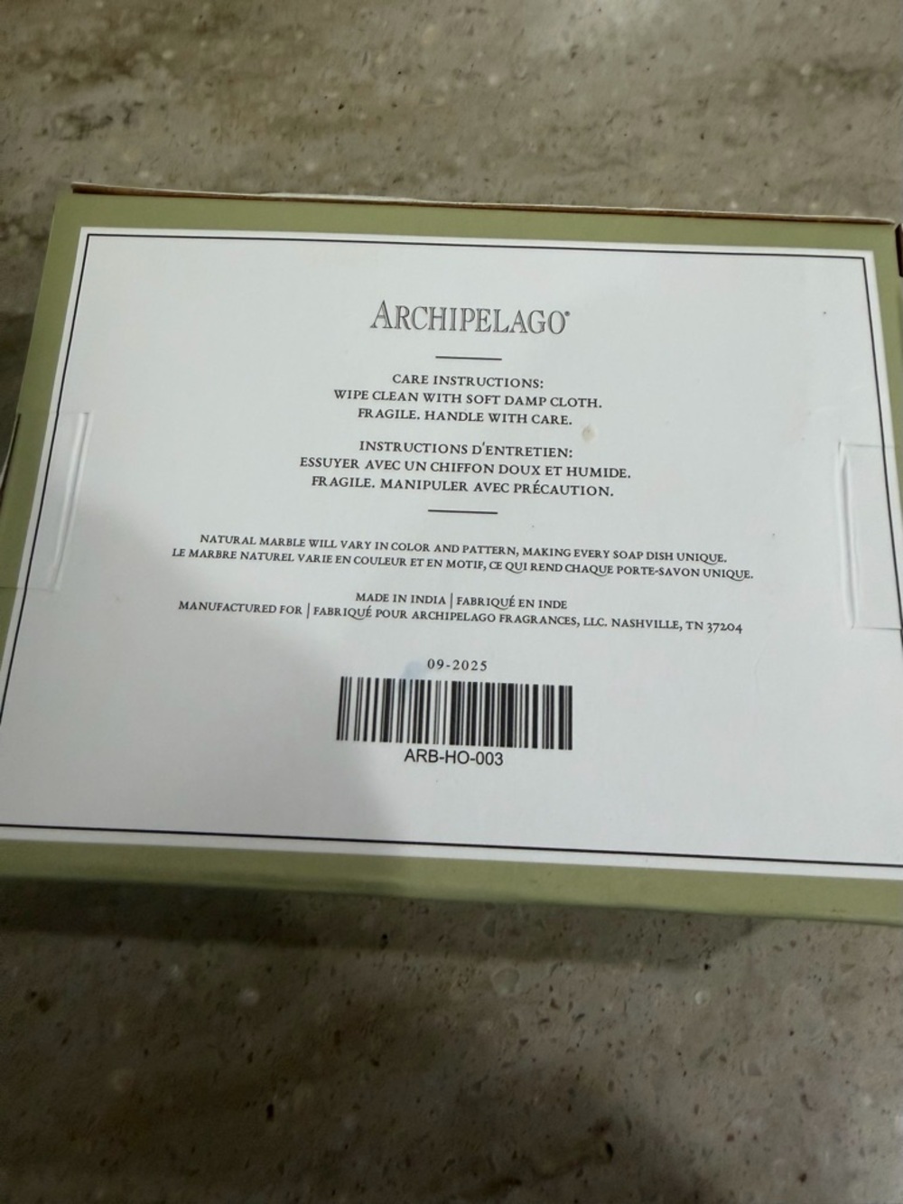 Archipelago Marble Soap Dish in Gray and White - Picture 4 of 5